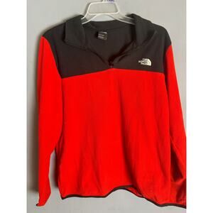 The North Face Fleece Pullover Red Black Men’s Medium Quarter Zip Jacket